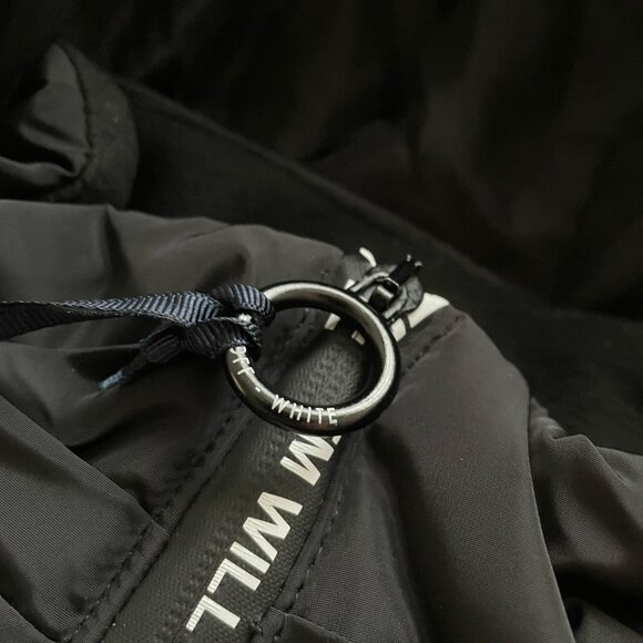 OFF-WHITE MEN'S BLACK PUFFER CASUAL JACKET MEDIUM SIZE - Picture 5 of 6